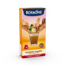 10 Capsule Borbone Compatibili macchine domestiche Nespresso AL GUSTO DI CAFFÈ E GINSENG AMARO
